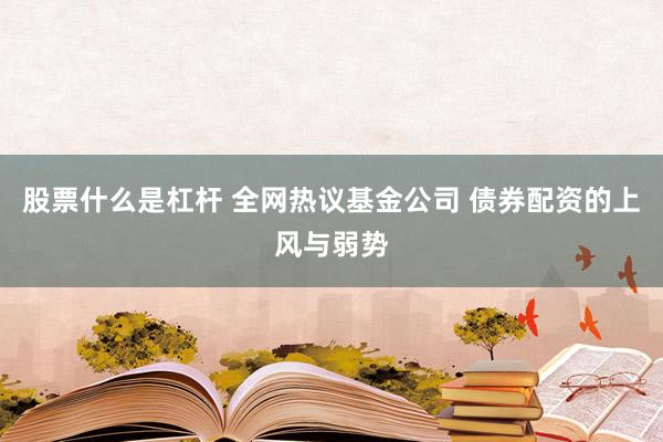 股票什么是杠杆 全网热议基金公司 债券配资的上风与弱势
